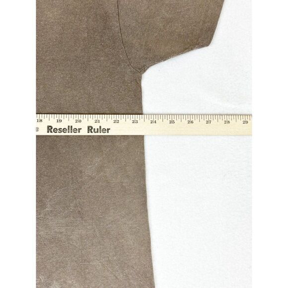 Vintage 90s Atlanta Boot Village Western T-Shirt XL Brown Native American AOP - Picture 7 of 8